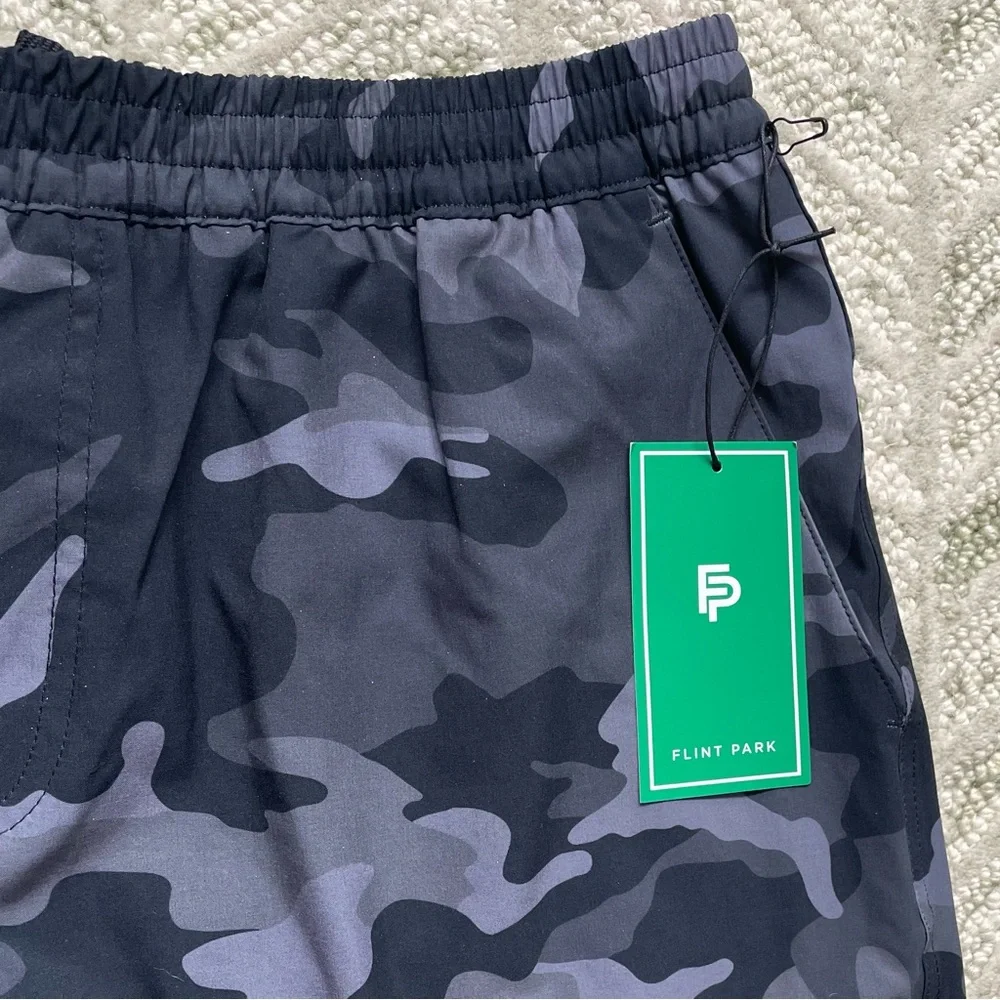 NWT Flint Park Tennis Pickleball Men's Advantage Short Lined Black Camo Pockets - Picture 6 of 12